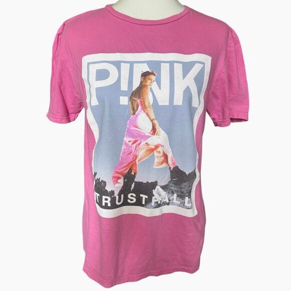 P!nk Tops - Vintage-Inspired Y2K P!NK Trustfall Graphic Concert Shirt